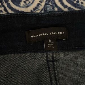 Universal Standard Etta high rise straight leg dark wash jeans.  Great condition